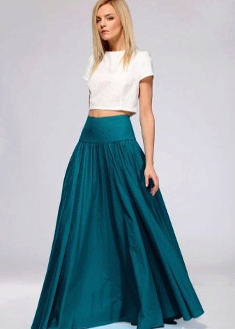Long navy skirt