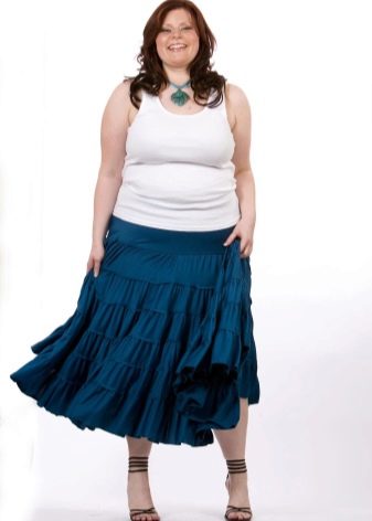 A-shaped skirt with flounces for obese women