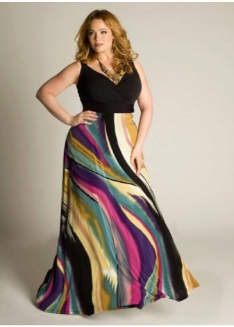 bright floor-length skirt for obese women