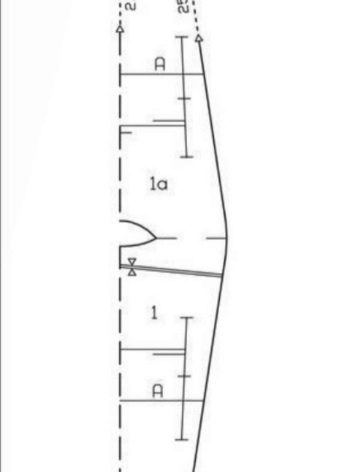 Pattern of a straight dress with a bat sleeve