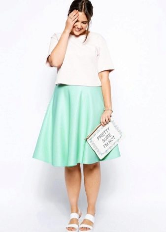 Summer skirt for a plump girl with a high waist