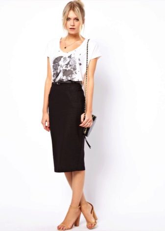 High Waist Linen Pencil Skirt