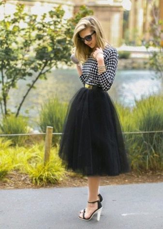 Inverted Triangle High Waist Layered Skirt for Women