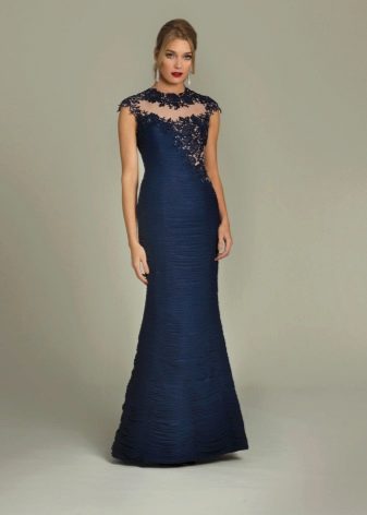 floor-length taffeta evening dress