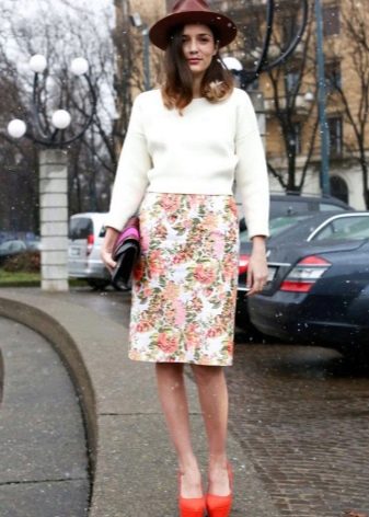 Classic Printed Straight Skirt