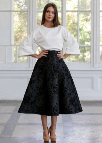 black party midi skirt