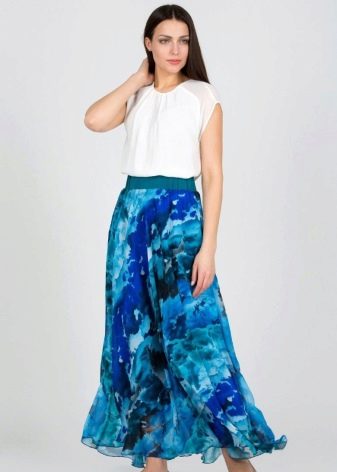 long track skirt in blue