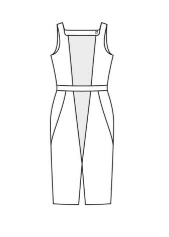 DIY color blocking sheath dress - technical drawing