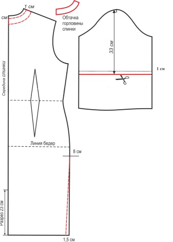 Backless dress pattern with sleeves