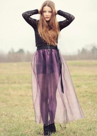 Jupe longue en organza