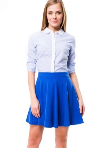 blue skirt above the knee