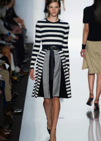 striped combination skirt