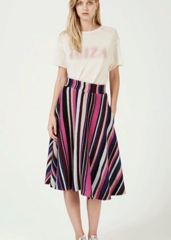 colored vertical striped skirt