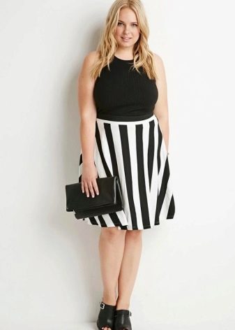 Vertical striped skirt for plump