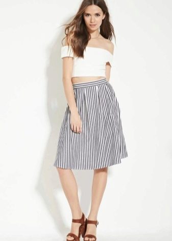 Striped half-sun skirt