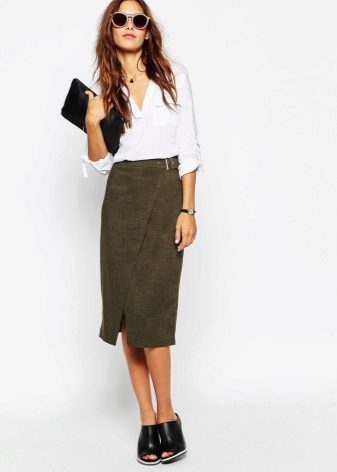 Slit Skirt and White Shirt looks
