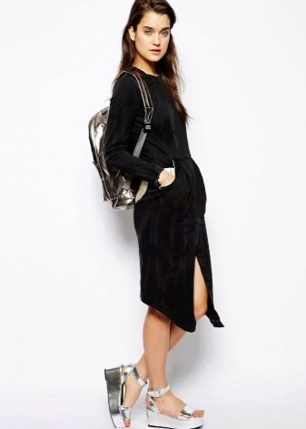 Slit Skirt and Sport Sandals looks