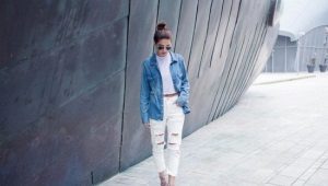 White ripped jeans