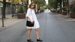 Shoes under a white dress