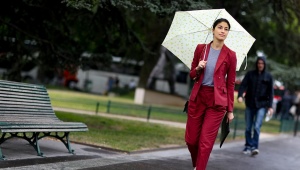 Semi-automatic umbrella