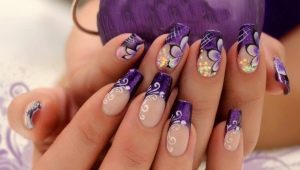 Purple nail design: style features and decor ideas