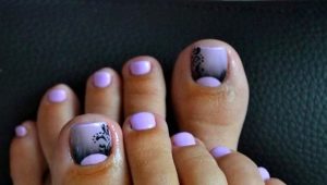 Lilac pedicure: design and decoration ideas
