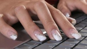 Beautiful design of white extended nails