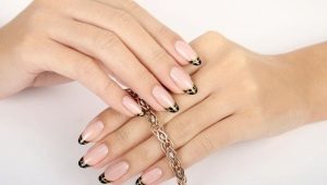 Designing French manicure on round nails