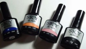Features and palette of shades of Sky gel varnishes