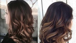 Shatush for dark hair of medium length