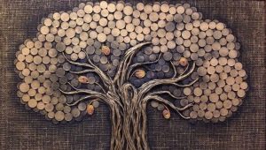 Diy picture money tree made of coins