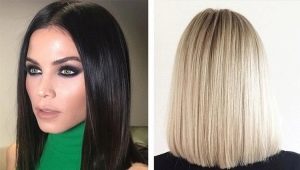 Women's shoulder-length haircut without bangs