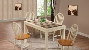 Kitchen tables with tiles: features, types and tips for choosing