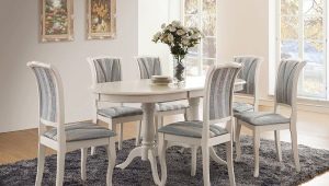 Dining group for the kitchen with a sliding table: features and choices
