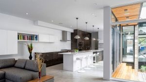 Design options for the kitchen-living room 40 sq. m