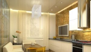 Kitchen design 14-15 sq. m with sofa