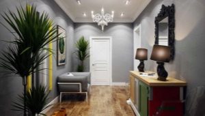 Gray hallway: design options and color combination features