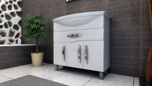 Floor cabinets for the bathroom: types, sizes and selection rules