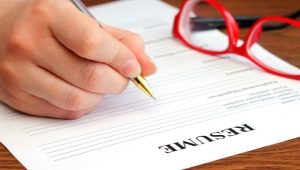 Recommendations for drawing up a resume of a specialist in tenders