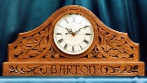 Carved wood clock