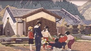 Features of Japanese kinusaiga technique