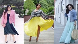 How to choose a pleated skirt for full girls and what to wear with it?