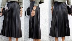 Pleated leather skirts - what are they and what to combine with?