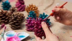 What and how can you paint cones for crafts?