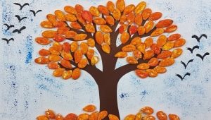 Variety of crafts from watermelon seeds