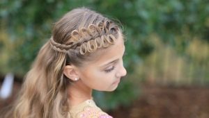 Hairstyles with braids at the prom in kindergarten