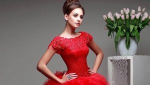 Variety of red prom dresses and creating an image with them