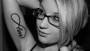 Variety of tattoos with an infinity sign