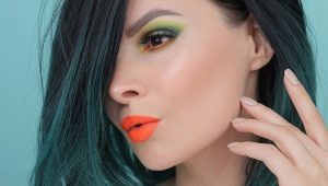 Makeup in green tones