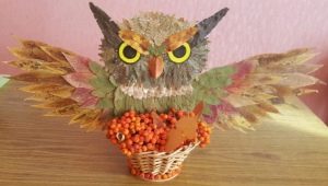 Craft Owl from leaves